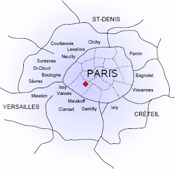 Notre zone d'intervention habituelle : Paris, Boulogne, Sèvres, St-Cloud, Meudon, Issy, Vanves, Levallois, Neuilly, Clichy, Courbevoie, Puteaux, Suresnes, Malakoff, Gentilly, le Kremlin, Ivry